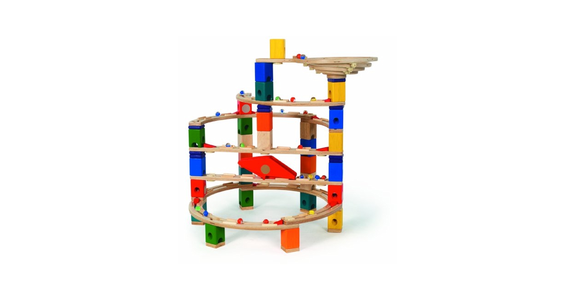 知育玩具 Quadrilla Twist & Rail set Hape Quadrilla Wooden Marble Run Construction Twist and Rail
