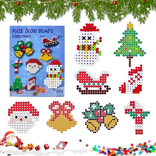 SPERMUOY Bügelperlen weihnachten,Steckperlen Weihnachten 5mm...