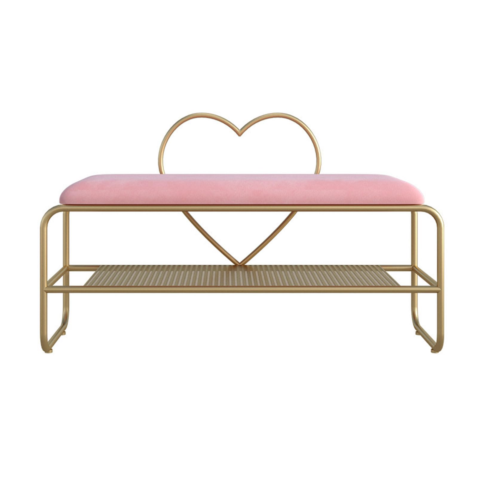 Tabouret à langer de luxe Nordic Light en velours rose avec assise grand confort