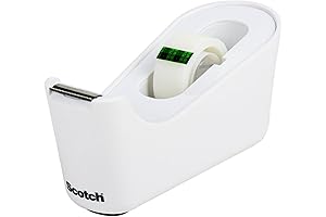 Scotch Tape Dispenser, White - Perfect for School or Office, Includes 1...
