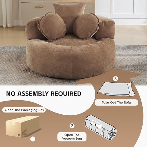 Sillón Peluche Marrón miniatura 7