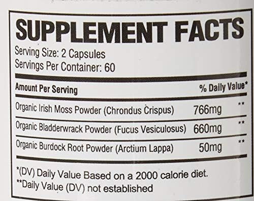 Miniatura 8 de Red's Kitchen Sink Cell Fuel 102 cápsulas de musgo marino  Fabricado con musgo marino irlandés y raíz de bardana  Musgo marino orgánico  120