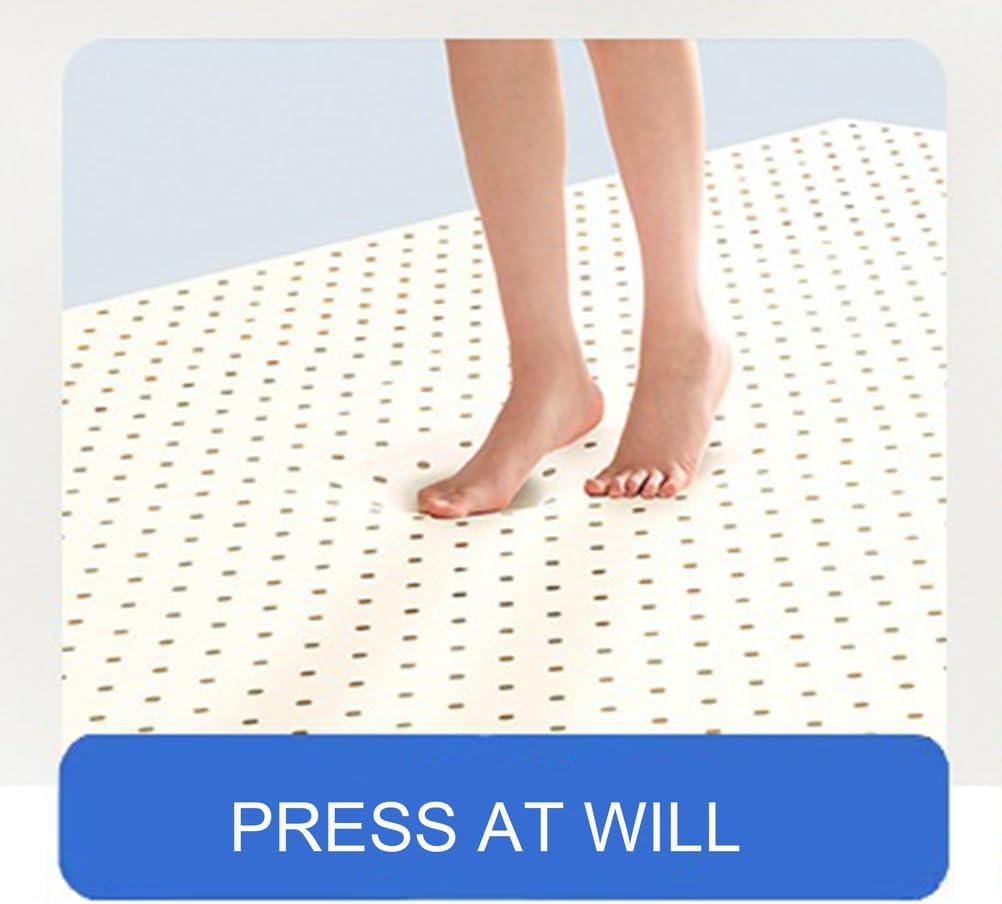 Size Natural Latex Mattress Topper - Medium Firmness for Pressure Relief & Cool Sleep, 2.5cm Thickness, Perfect for Medium Firm Beds, 100x190cm (39x75in)