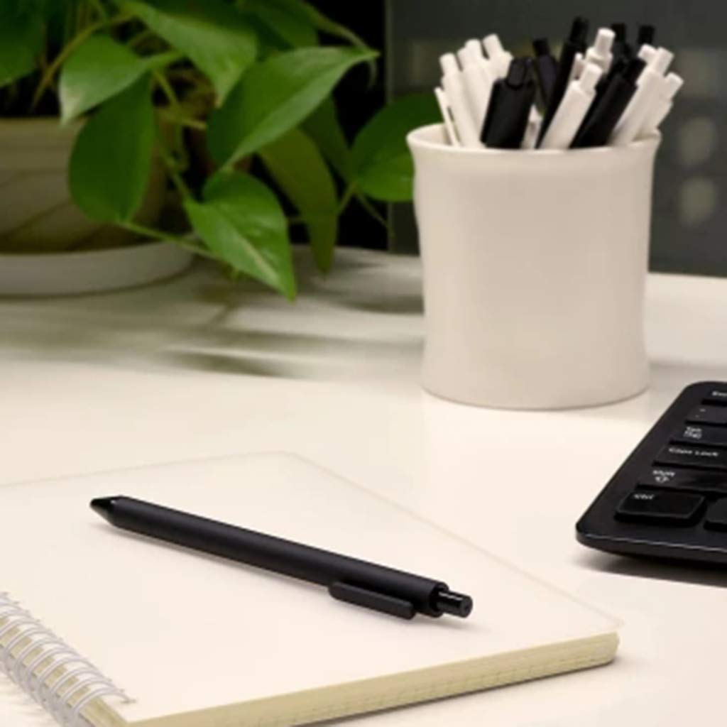 Kaco 10 Penne A Sfera Inchiostro Nero – Punta Media 1,0 Mm, Retrattili, Gomma Morbida, Per Scuola E Ufficio