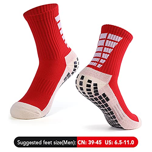 Tomshin Meias antiderrapantes masculinas de futebol Meias atléticas de compressão para basquete Fute