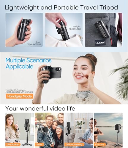 Image of 2025 Stainless Steel P15 MINI Pocket Monopod Retractable Selfie Stick Tripod with Wireless Shutter with Keychain Pocket Size,3 in 1 Mini Phone Grip 2 Cold Shoe,10M /393.7'' Wireless Shutter (P15)