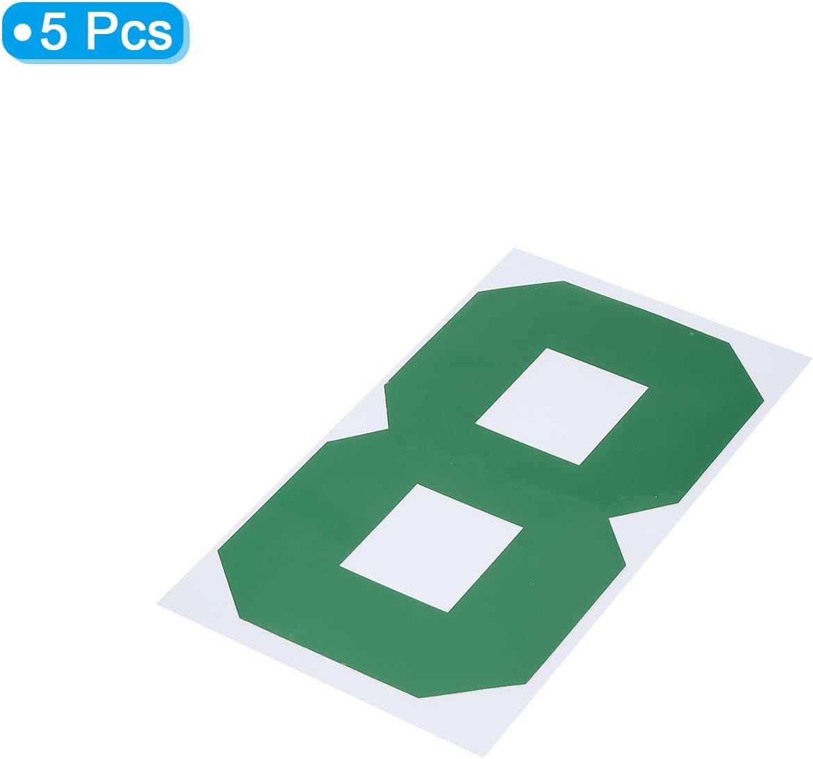 MECCANIXITY 5 Pcs Iron on Numbers, 8 Inch T Shirt Heat Transfer 8 Number Patches Iron on Numbers for Jersey Clothing Team Uniform Sports T Shirt Football Basketball Baseball (Green)