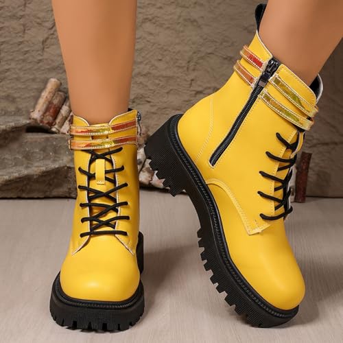 Botas de vestir para mujer con plataforma zapatos cómodos e informales de otoño 6