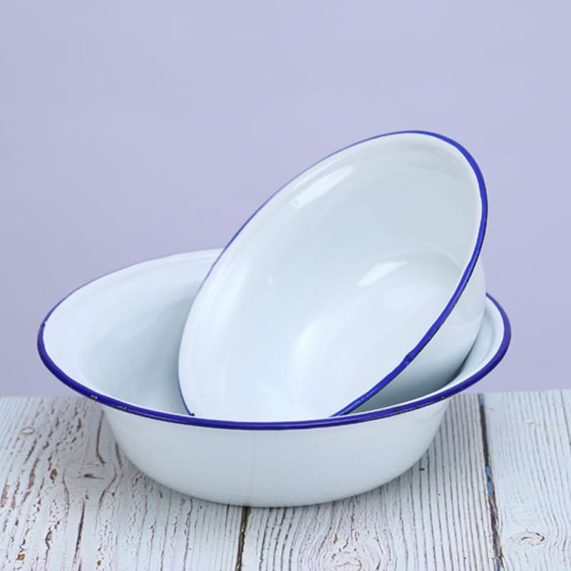Tazón esmaltado vintage 18 cm para mezclar y servir miniatura 3