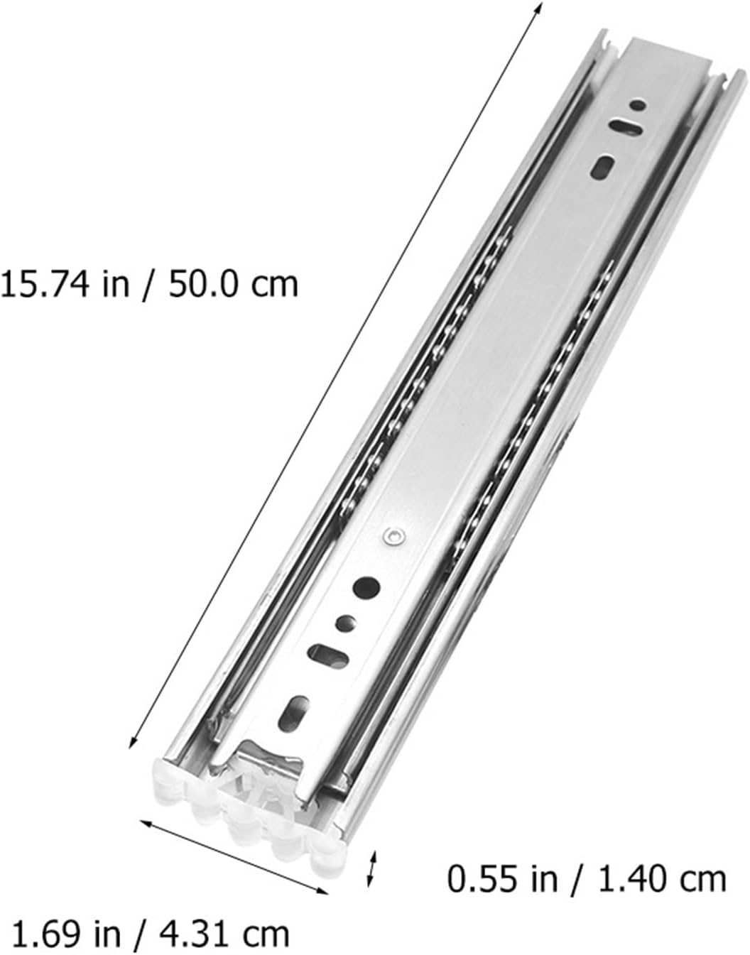 Heavy Duty Drawer Slides 2pcs Stainless Slide Rail Three Fold Buffer Damping Silent Drawer Steel Ball Furniture Cabinet Mute Smooth Self Close