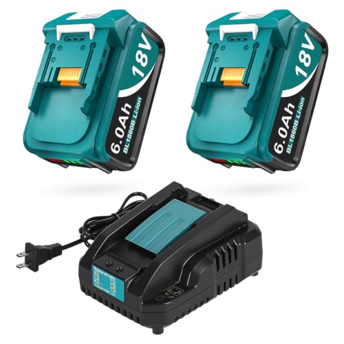 2/Pk 6.0Ah Replcement for Makita 18V Battery with Charger