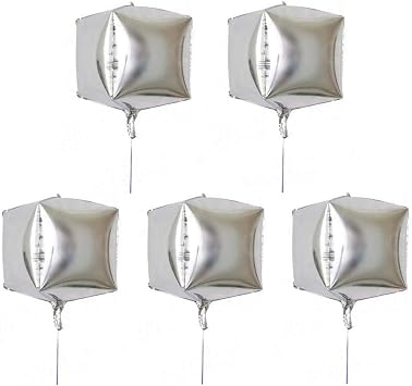 5pcs Cube Foil Balloons 24" Square Aluminum Foil Balloons Wedding Birthday Party Decoration Supplies Silver