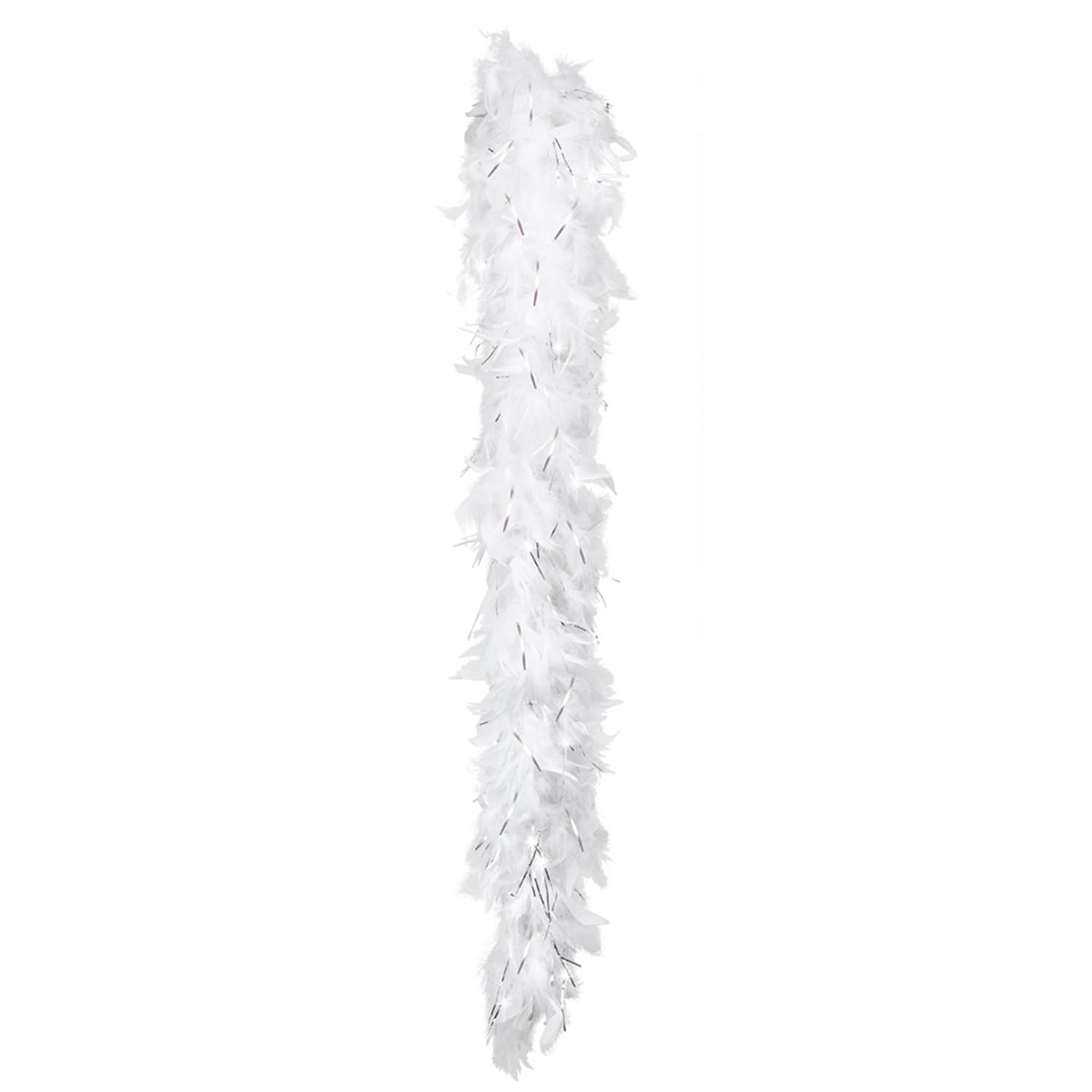 Boa Joyce zwart zilver | Luxe veren boa 180cm lang
