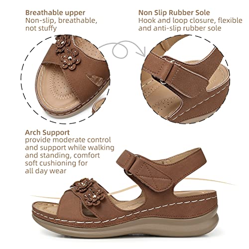 Image of SHIBEVER Wedge Sandals for Women Dressy: Women Comfortable Summer Platform Casual Dress Sandal