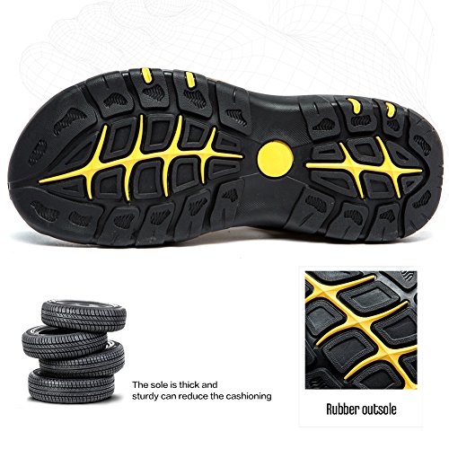 Image of Sandals for Men Leather Hiking Sandals Athletic Walking Sports Fisherman Beach Shoes Closed Toe Water Sandals