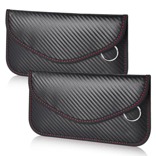 Bubuny Fara Day Bag for Key Fob, 2 Pack Car Key Signal Blocker Pouch, Keyless Entry Case Car Protector, RFID Anti-Theft Signal Blocking Pouch Large for Car Keys and Phones