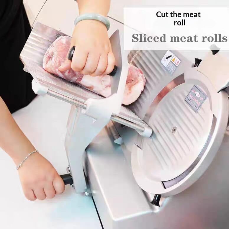 Kitchen Beef Roll Cutting Machine 0-10mm Thickness Adjustable Commercial Stainless Steel Lamb Slicer Aluminum Magnesium Alloy Suitable for Hotpot, Barbecue