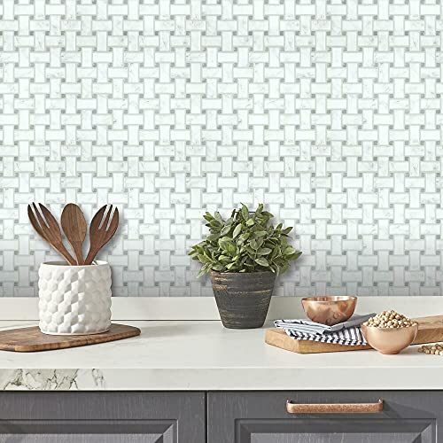 RoomMates StickTiles TIL4572FLT Spritzschutz Carrara-Marmor, Grau