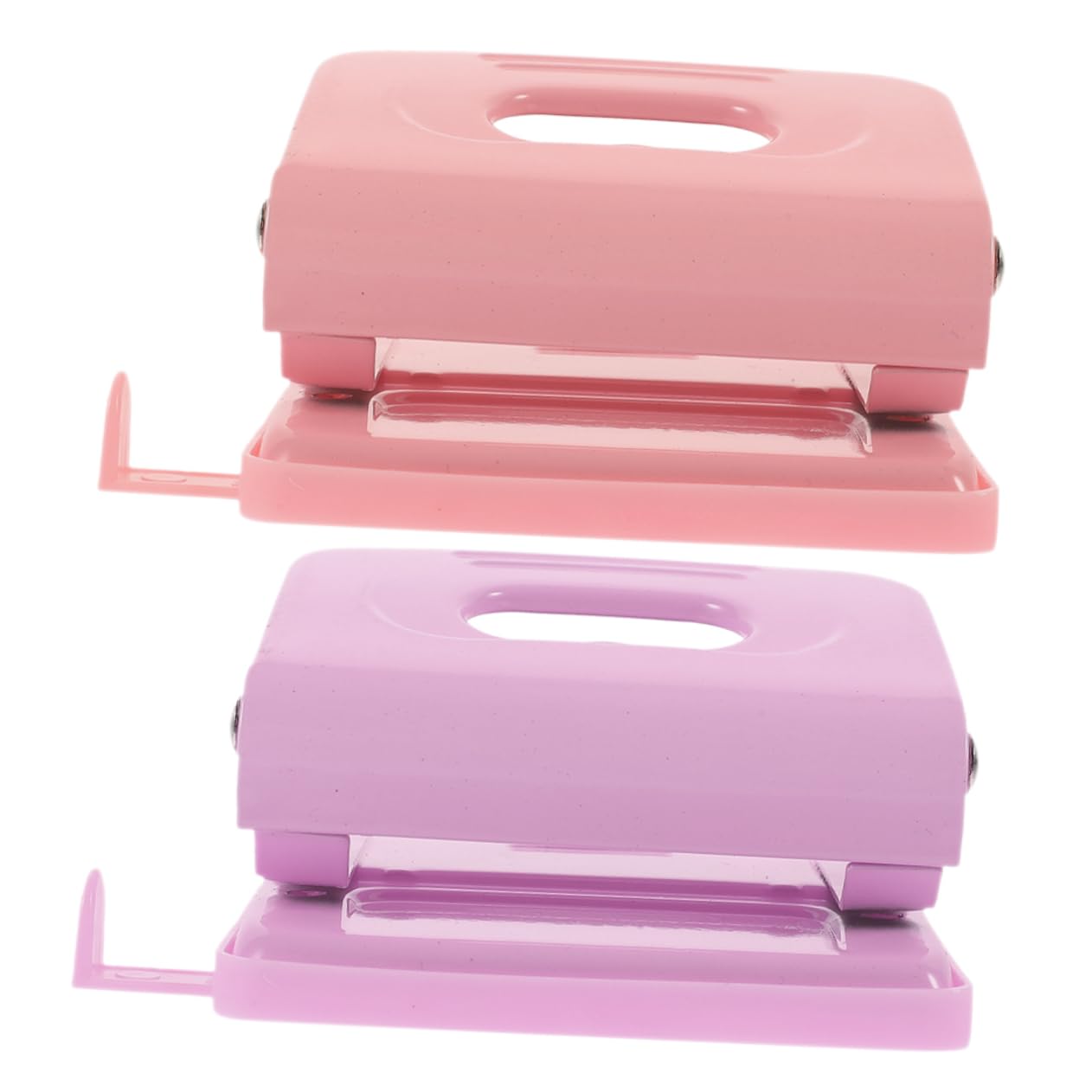 VILLCASE 2 Sätze Roségoldener Hefter Puncher Lochkarte Befestigungselemente Mini-locher Dreilocher Kleiner Locher Loses Blatt Papier EIN Locher Papierstanzer Plastik 2 Stück * 2
