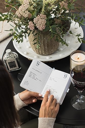 Busy B Compact A6 Day A Page Diary January to December 2024, A6 Cloud Blue, Faux Leather Daily Planner with Lined Pages - Image 3