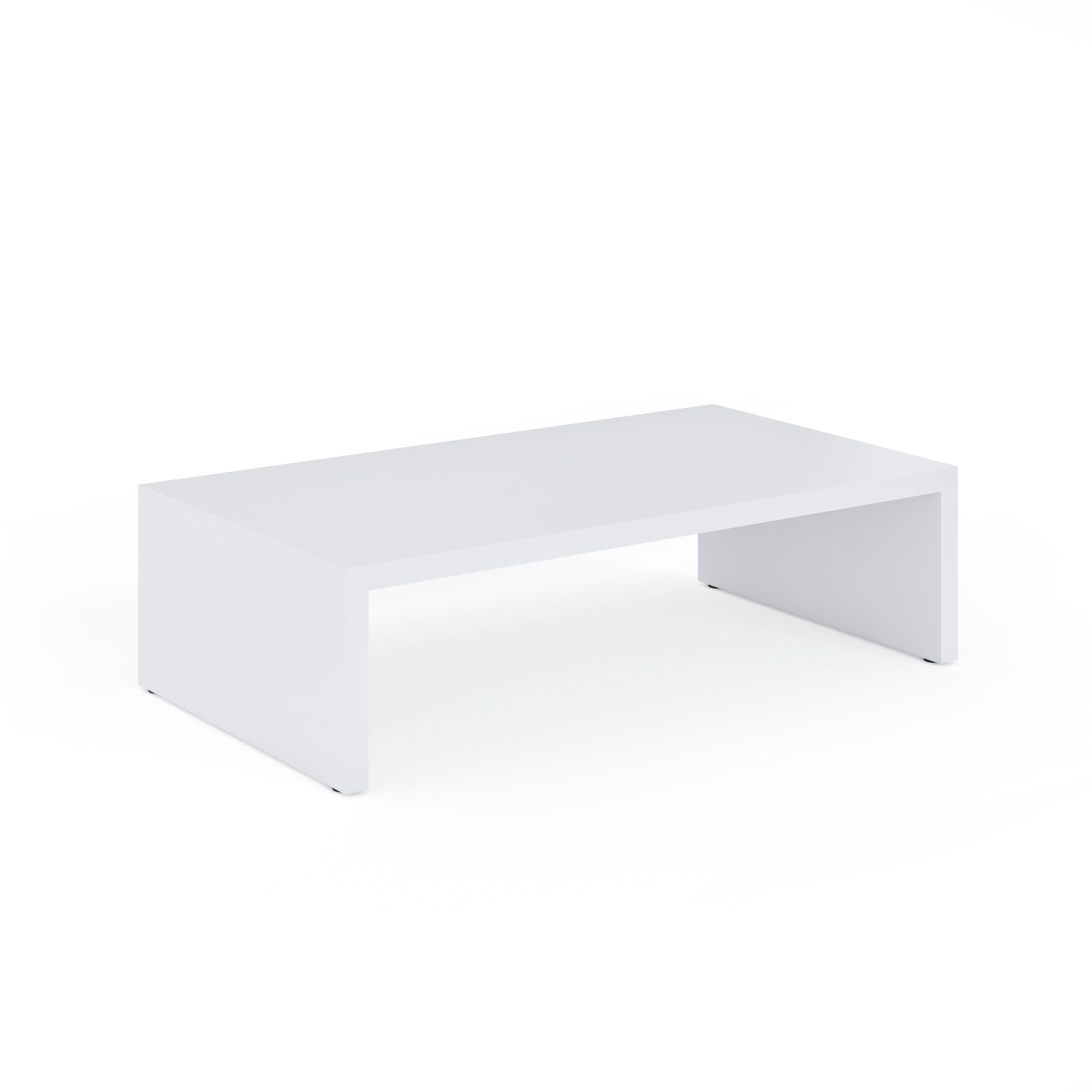 Support de Moniteur 1 Niveaux avec Étagère de Rangement Blanc