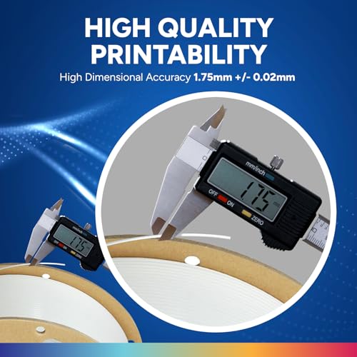 Image of OVERTURE PLA Plus (PLA+) Filament 1.75mm, Stronger & More Durable, Professional Toughness 3D Printer Filament 1kg (2.2lbs), High Precision + /- 0.02mm, Tangle-Free (White)
