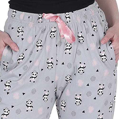 Image of Women's Cotton Printed Night Pyjama with Two Pockets