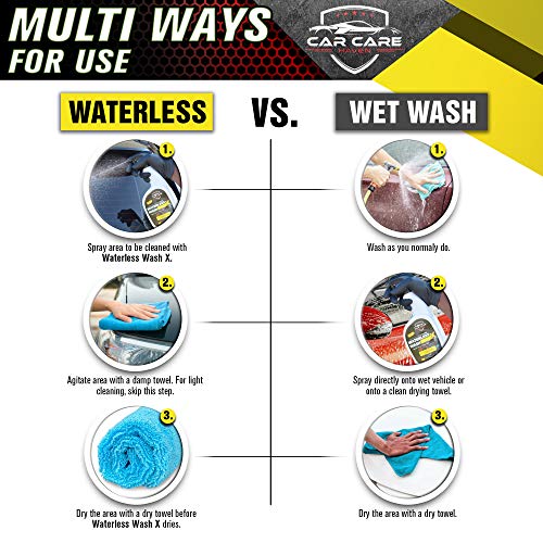 CAR CARE HAVEN Waterless Wash X-Car Detailing Without Water-(16oz Spray) Quick Detailer for Any Vehicle-Wash in Your Garage, at Work, or Anywhere-Spray On & Wipe Off - Thumbnail 7