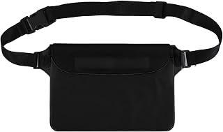 Triple zip lock protection Waterproof Fanny Pack - Waterproof Phone Pouch with Waist Strap，for Outdoor Water Sports, Boating, Hiking,Kayaking,Fishing ， Beach, Camping and Swimming (black)