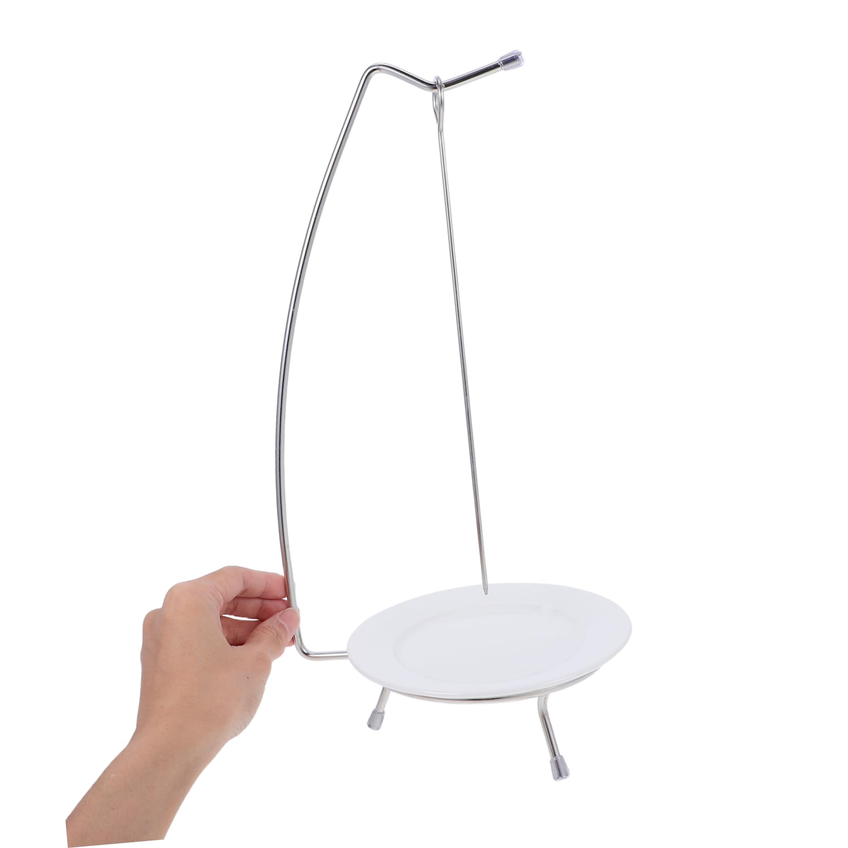 Alipis 1 Juego De Soporte Para Palitos De Brocheta De Barbacoa De Acero Inoxidable Juego De Soporte Vertical Para Brochetas Colgantes Con Plato Brochetas Para Asar Vajilla Para Barbacoa