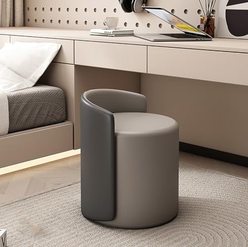 Silla de maquillaje giratoria 360° con respaldo bajo para tocador moderno