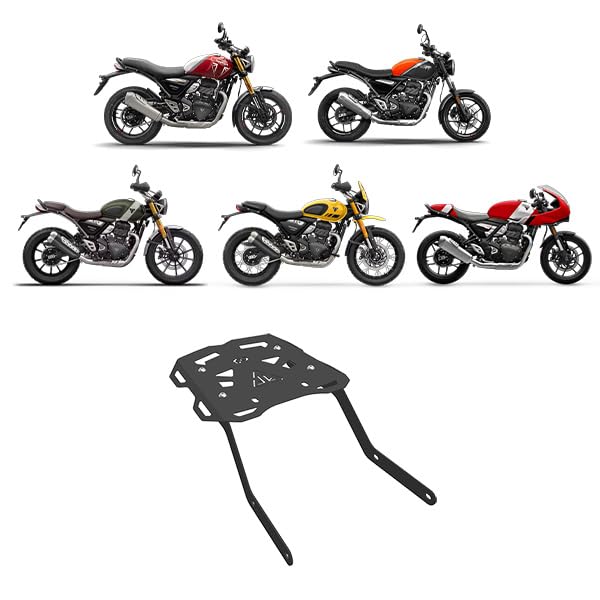 Image of Luggage Carrier | Top Rack | Luggage Rack Compatible with Triumph Speed 400 |Speed T4 | Scrambler 400X | Scrambler 400XC | Thruxton (Black) (Pack of 1) (Tour)