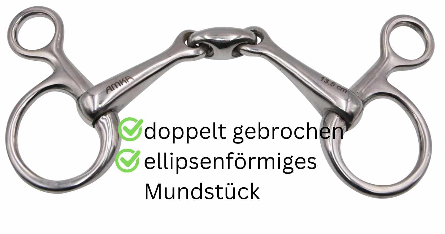 AMKA Bauchertrense Baucher Gebiss doppelt gebrochen massiv Edelstahl