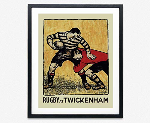 Regalo de rugby vintage con este cuadro enmarcado de Inglaterra Twickenham