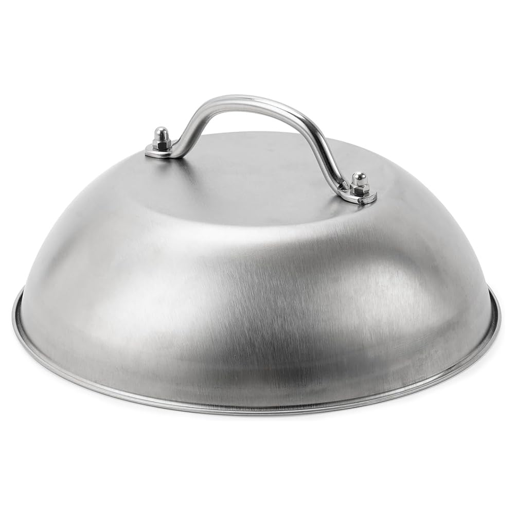 Povxlum Griddle Accessories Heavy Duty 9in Wide Smashed Burger Melting Cheese Dome Cover Stainless Steel Basting Steaming Cover