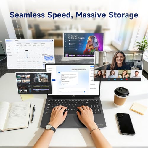 Image of NIMO 15.6 inch IPS FHD-Student-Laptop, Intel Twin Lake N150 (4 Cores Up to 3.6GHz) with 2-Years-Warranty, 65W Type-C, Fingerprint, Backlit Keyboard, 53.58Wh Battery 4GB RAM 128GB SSD for Office