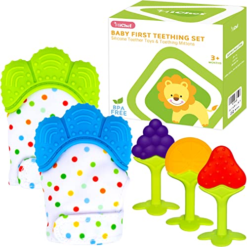 Image of Teething Mittens for Baby (2 Pack) with Baby Teething Toys