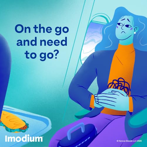 Imodium A-D Diarrhea Relief Caplets, 2 mg Loperamide HCl, 12 ct | Anti-Diarrheal Medication, Controls Traveler's Diarrhea Symptoms, Easier to Open