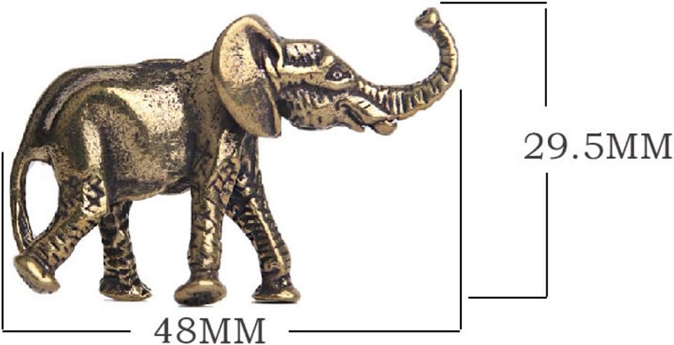 DMtse Chinese Feng Shui Brass Mascot Mini Elephant Decor Statue Figurines for Animal Sculpture of Good Lucky Collectibles Gift image 5