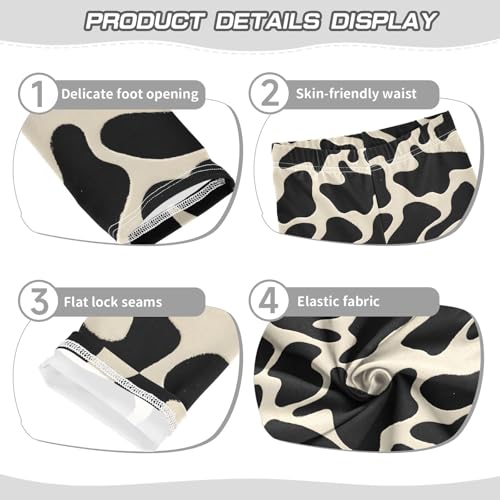 ALAZA Girls' Leggings Children's Yoga Pants Skinny Printed Dance Cow Camouflage Comfortable 4T2