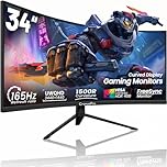 CronusPro 34 Inch Ultrawide Curved Gaming Monitor, UWQHD (3440x1440) 165Hz, 1ms MPRT, 21:9, 4000:1, 127% sRGB, 1500R, AMD FreeSync Premium, 2 x HDMI 2.0 | DisplayPort, Gaming Computer Monitor Black