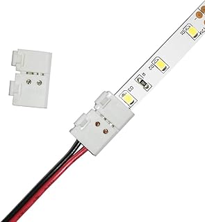 3528 2835 2 Pin 8mm LED Strip Connector - DIY Strip to Wire Quick Solderless Connection for 12v 24v Single Color Led Strip Lights (Pack of 20)