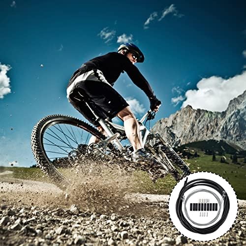 Kit Câbles Frein & Dérailleur Vélo – 2 Sets Avant/arrière + Embouts, Manchons & Joints Toriques – Compatible VTT, Route, BMX