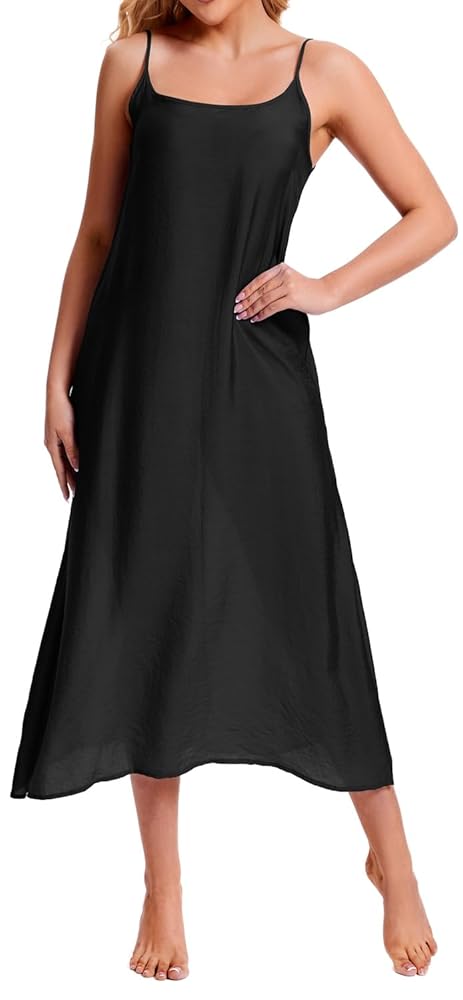 ZEEREE Women's Cotton Silk Long Full Slips for Under Dresses