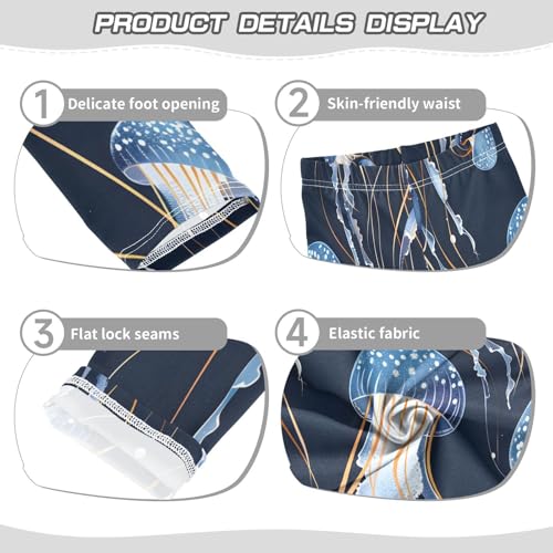 Toddler Girls Leggings Printed Yoga Pants Leggings Jellyfish on A Dark Background for Kids3