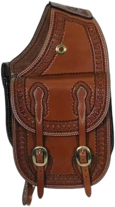 Premium Western Leather Saddle Bag for Horse Carrier Equestrian Western Horse Saddle Bag Size- Medium. Model-N0-26