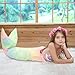 Kids Mermaid Tail Blanket, Luminous Mermaid Sleeping Bag, Flannel Mermaid Tails for Girls 3 to 6 Years All Seasons (Style 1)