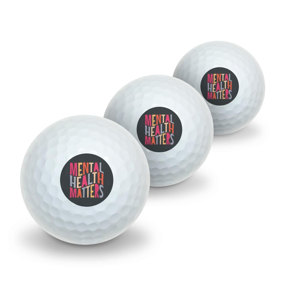 GRAPHICS & MORE Mental Health Matters Novelty Golf Balls 3 Pack