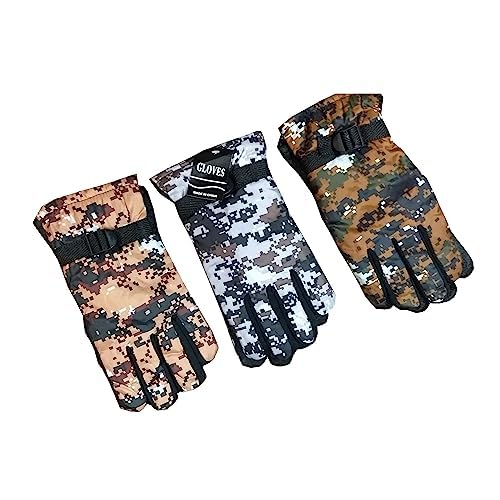 Luva Masculina Térmica Camuflada - Impermeável Forro Pelúcia Frio Intenso: Motociclista Motoqueiro