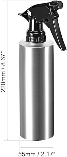 Miniatura 2 de uxcell Botella rociadora de acero inoxidable 304 de 11.8 onzas con pulverizador de niebla fina, recipiente vacío recargable para cocina, baño o